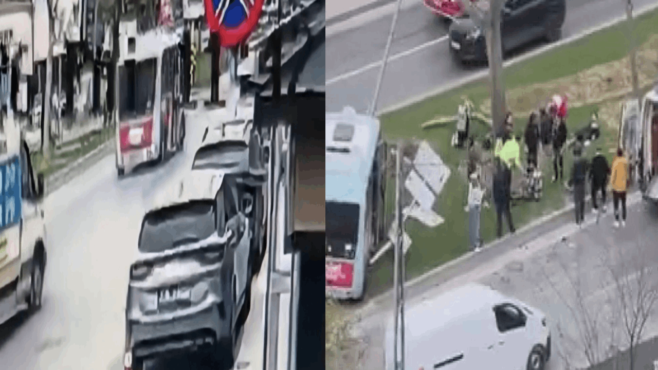 Beyoğlu'nda 5 kişinin yaralandığı kazanın görüntüleri ortaya çıktı!