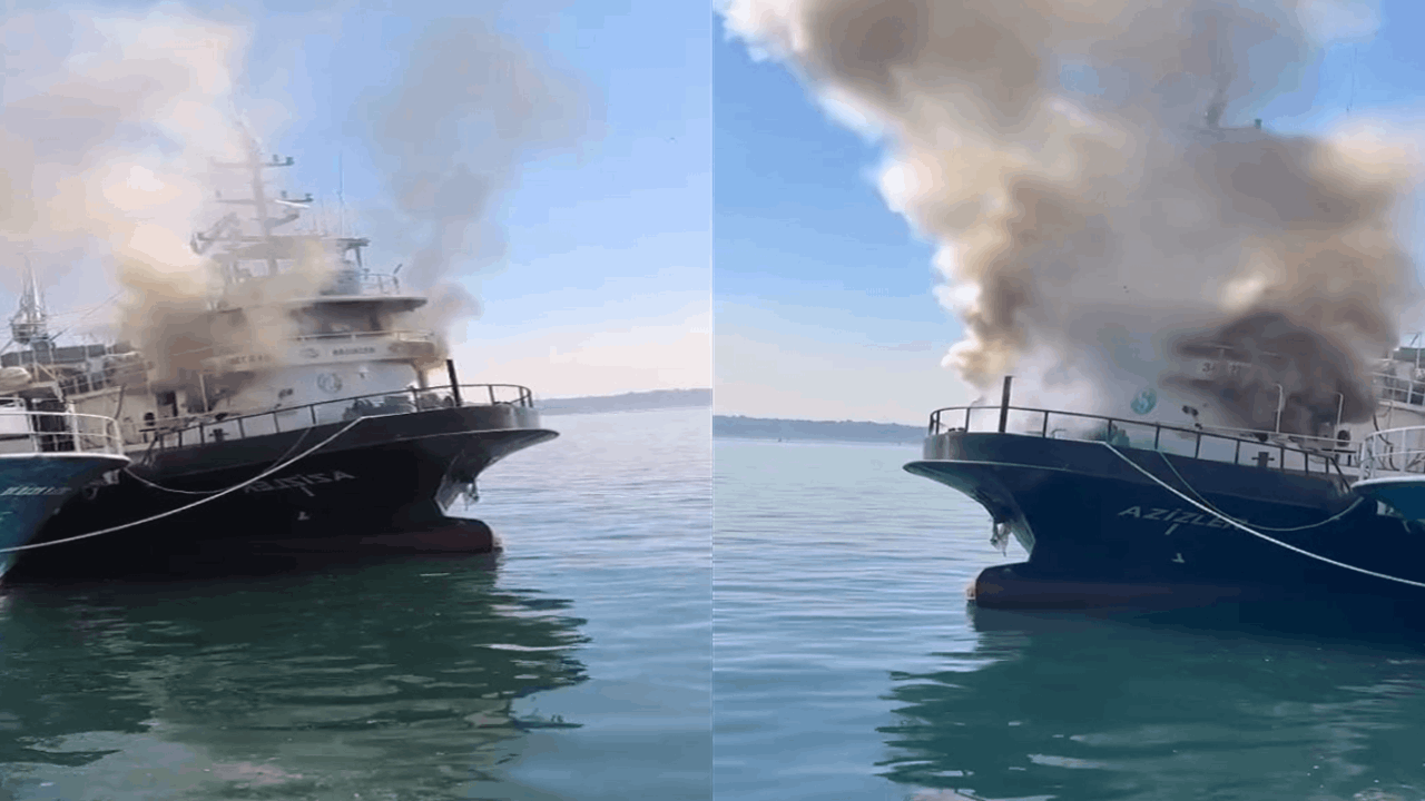 Sarıyer'de balıkçı teknesi yandı!