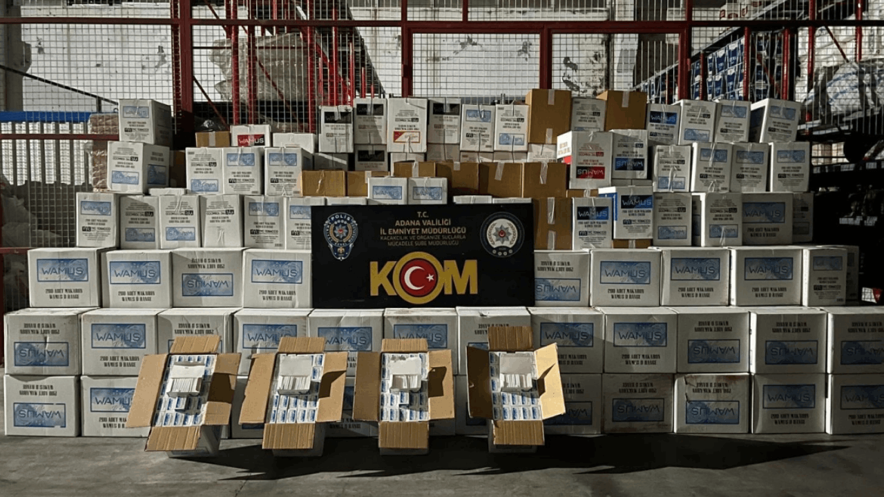Adana'da 12 milyon 123 bin 10 makaron yakalandı