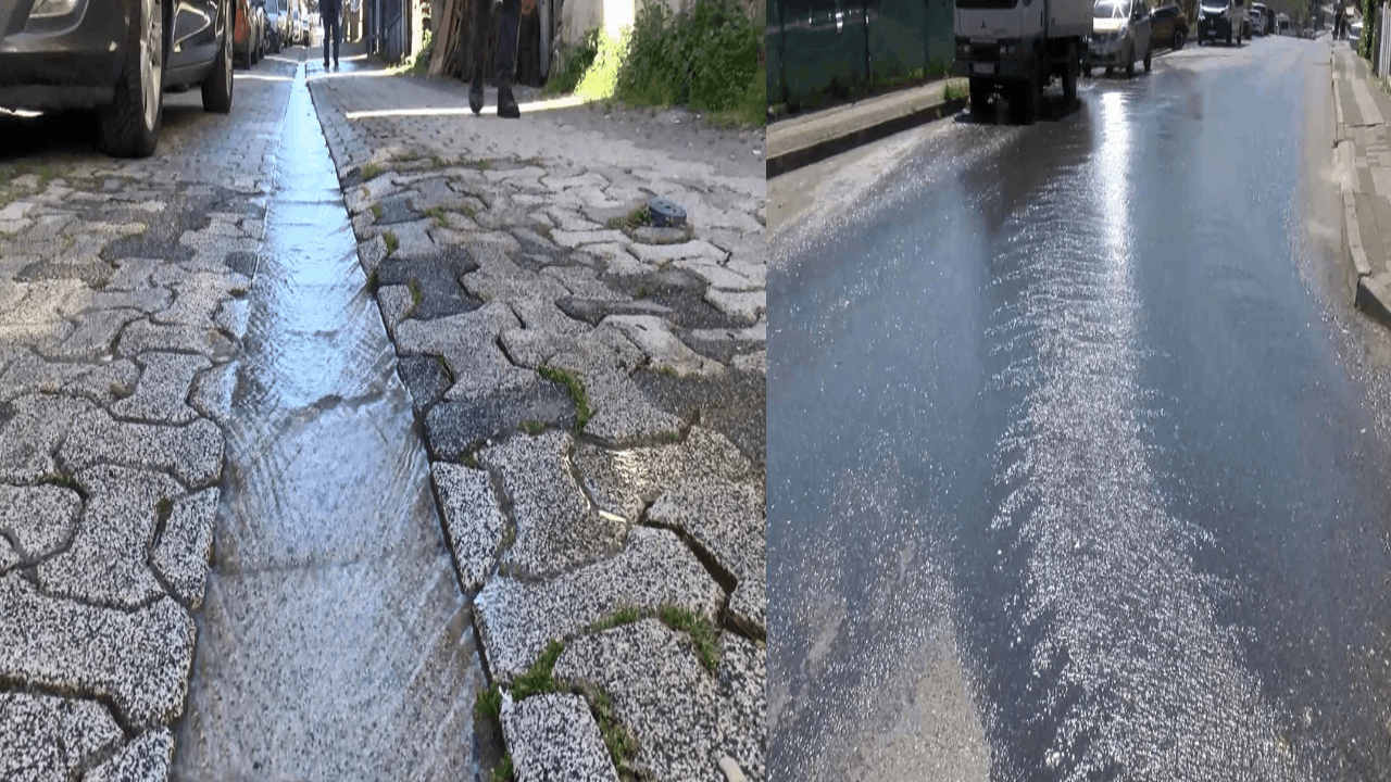 Ataşehir’de şebeke suyunu taşıyan boru patladı!