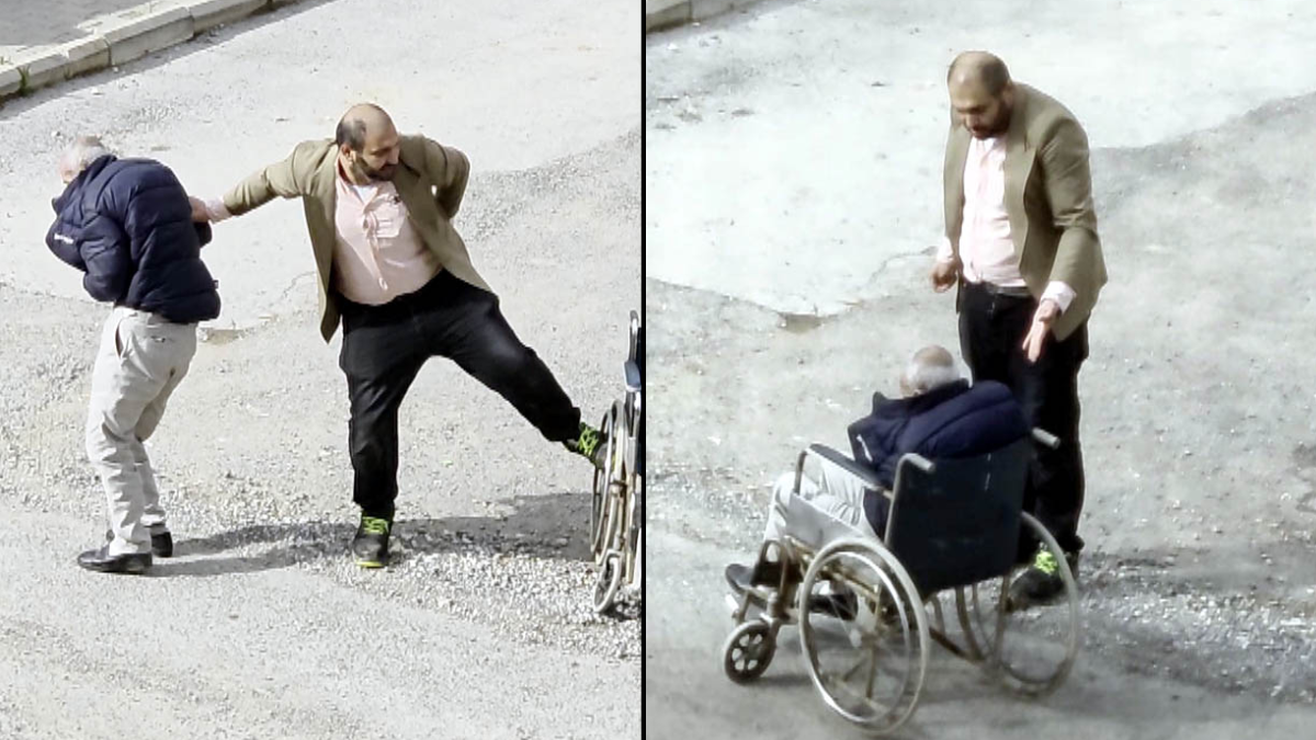 Tekerlekli sandalyedeki babasını azarlayınca mahalledeki gençler tarafından dövüldü