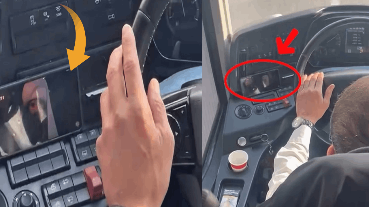 Can taşırken dizi izleyen şoförün rahatlığı kamerada!