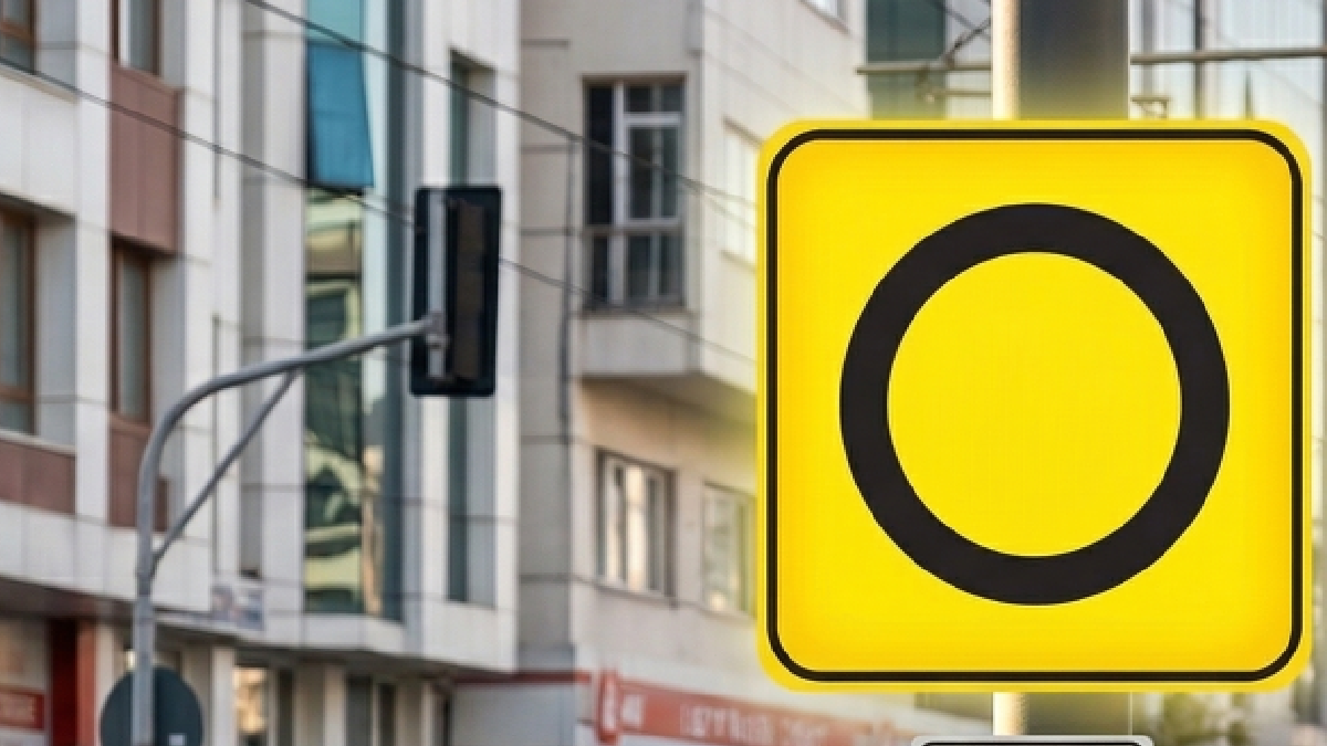 Sarı kare içinde siyah daire trafik levhası tanıtıldı