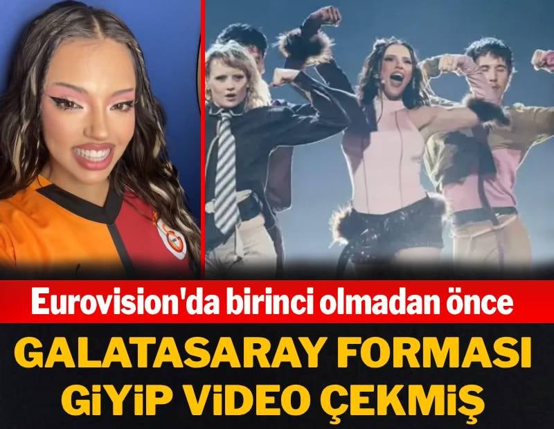 Eurovision'da birinci olmadan Galatasaray forması giyip video çekmiş