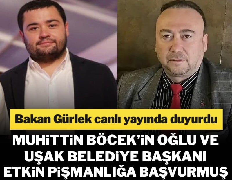 Bakan Gürlek duyurdu: Muhittin Böcek'in oğlu ve Özkan Yalım etkin pişmanlık için ifade verdi