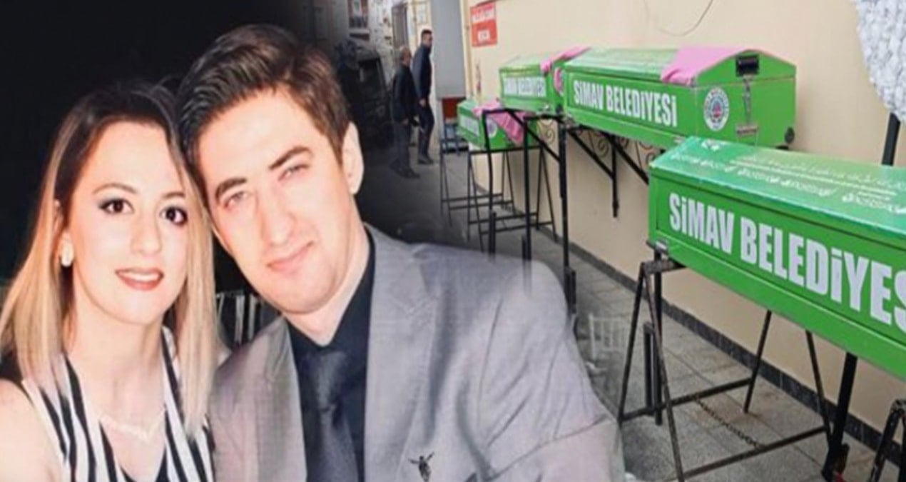 Uşak'taki kazada yaşamını yitiren Özlüer ailesi son yolculuğuna uğurlandı