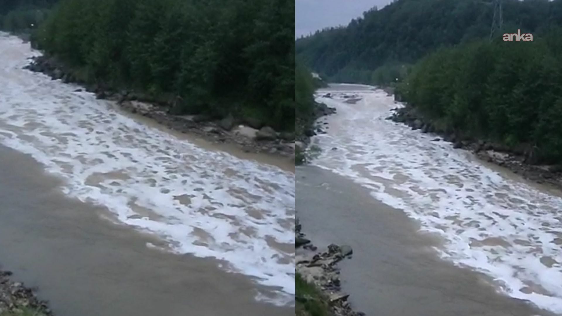 İkizdere'de dereden "köpük" aktı!
