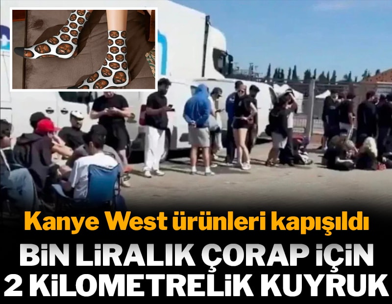 İstanbul'da Kanye West çorapları için 2,5 kilometrelik kuyruğa girdiler