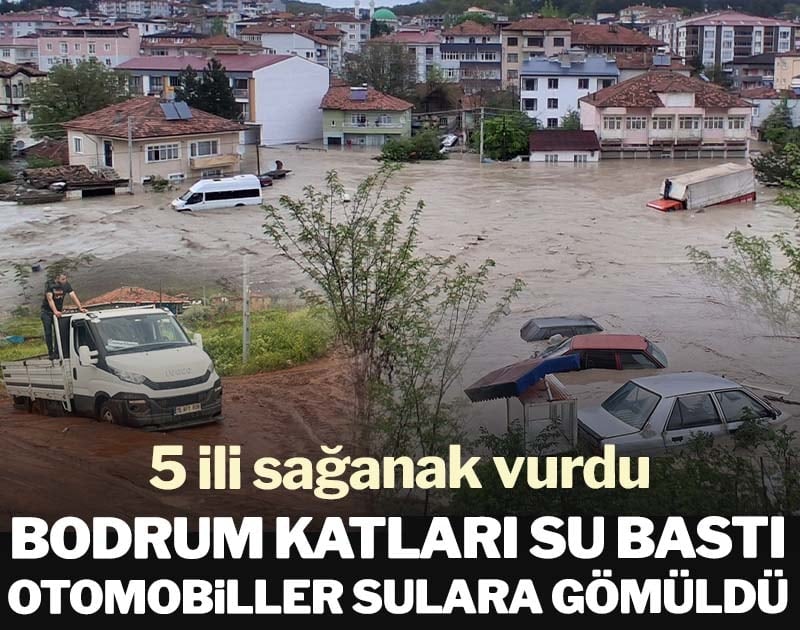 5 ili sağanak vurdu! Bodrum katları su bastı, otomobiller sular altında kaldı