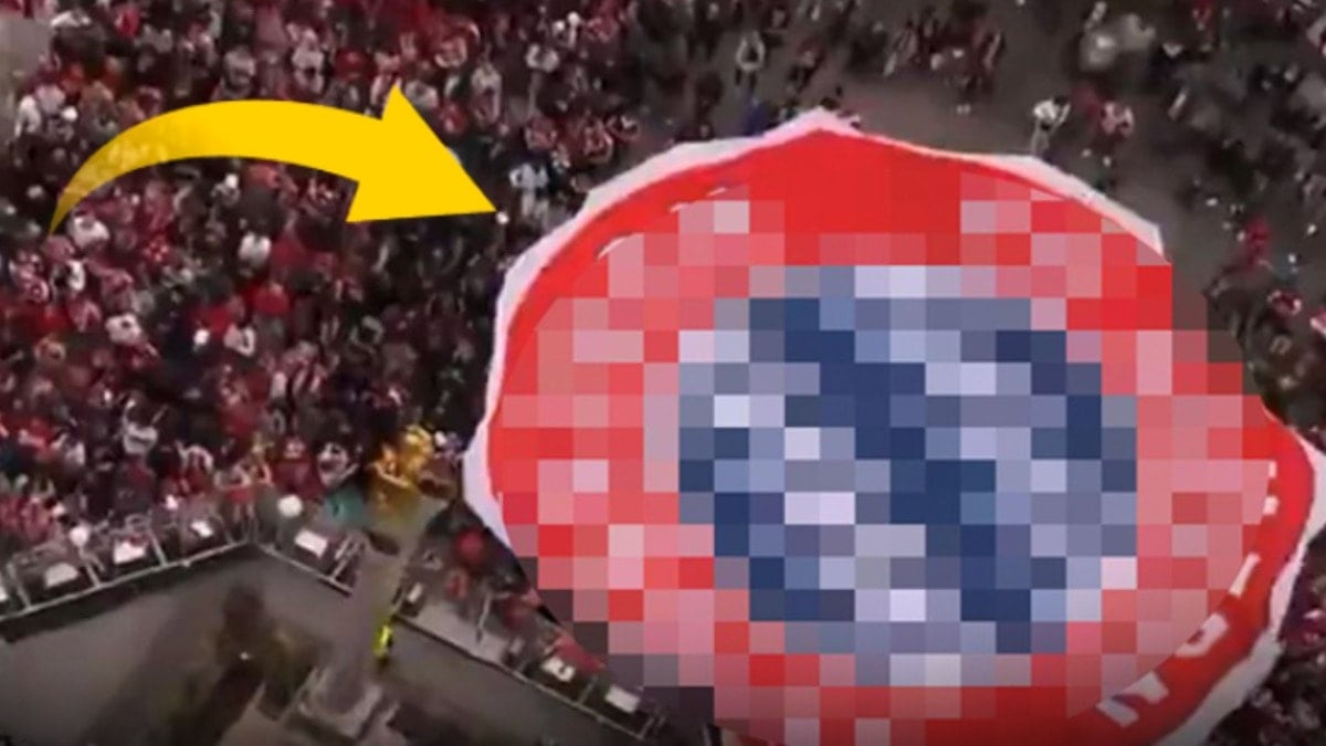 Gizlice sızıp küfürlü pankart açtılar: Kutlamalara damga vuran olay!