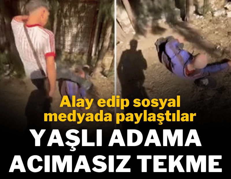 Parkta uyuyan yaşlı adama acımasız tekme