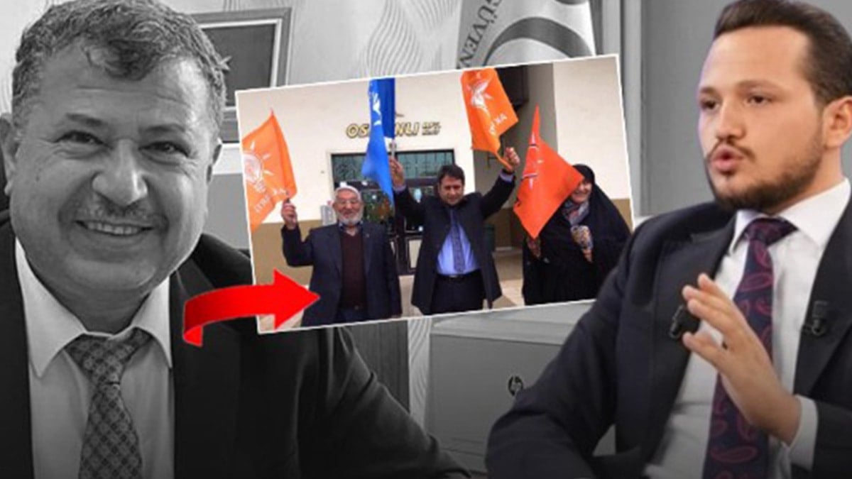 AKP'li vekilden Osmanlı Apartmanı önünde AKP bayrağıyla mesaj