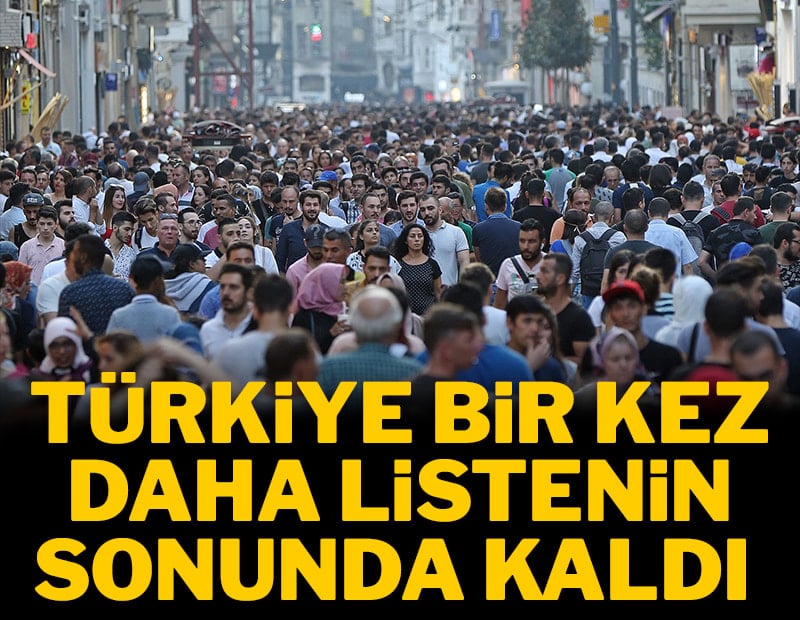 Türkiye bir kez daha listenin sonunda kaldı