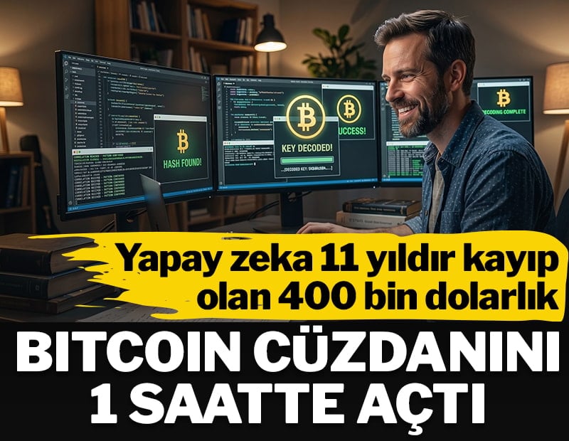 Yapay zeka 11 yıldır kayıp olan 400 bin dolarlık Bitcoin cüzdanını 1 saatte açtı