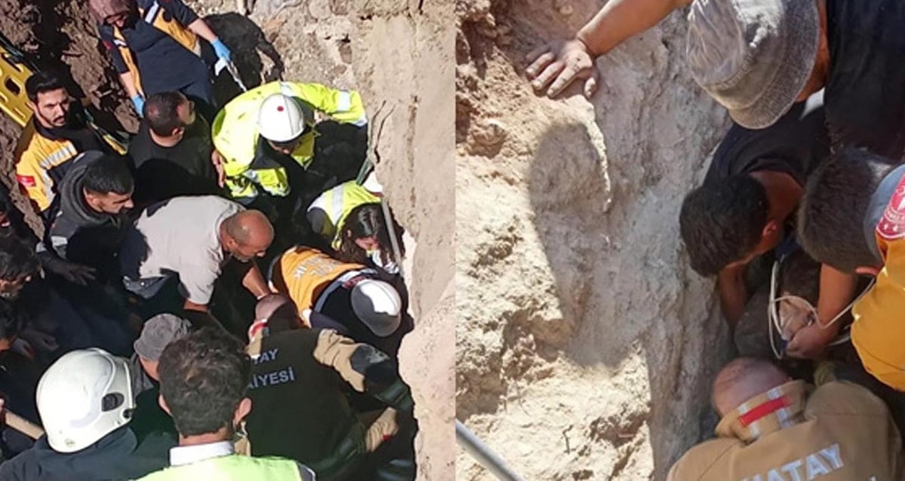 Hatay Defne'deki TOKİ şantiyesinde göçük: Bir işçi yaralandı