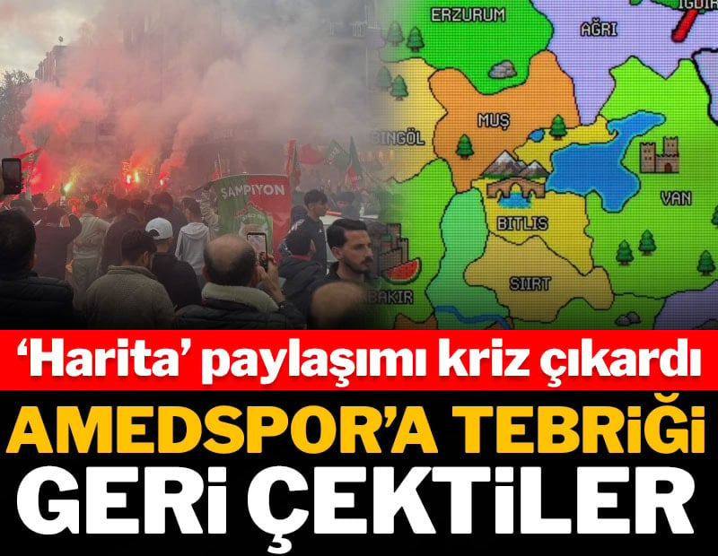 Amedspor'a tebriği geri çektiler: Harita paylaşımı kriz çıkardı