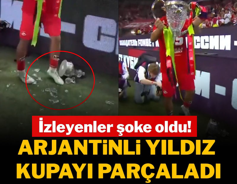 Arjantinli oyuncu kupayı parçaladı! Taraftar şaşkına döndü