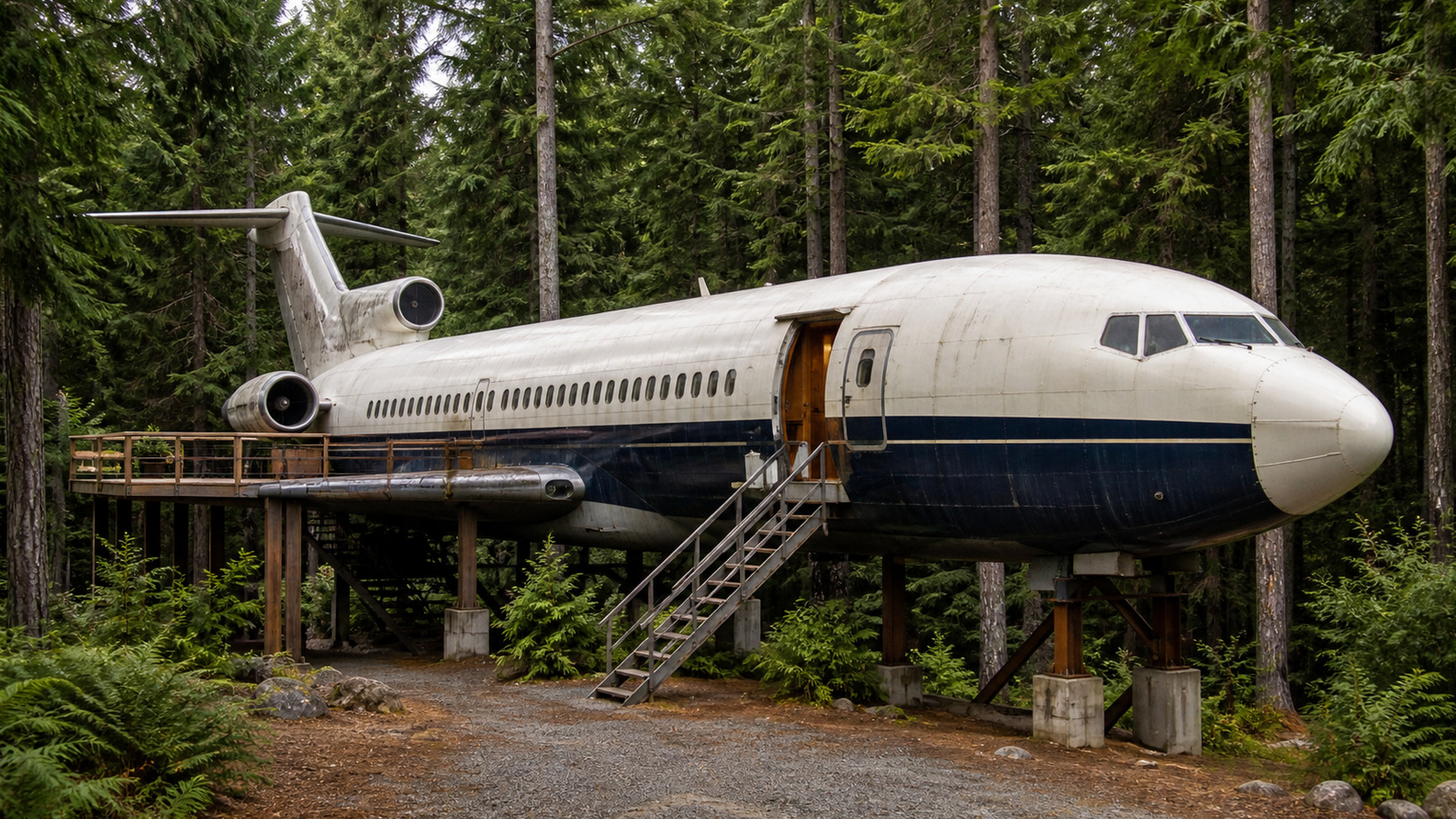 Terk edilmiş Boeing 727 uçağını lüks eve çevirdiler: Yıllarca sayısız yolcu taşımıştı