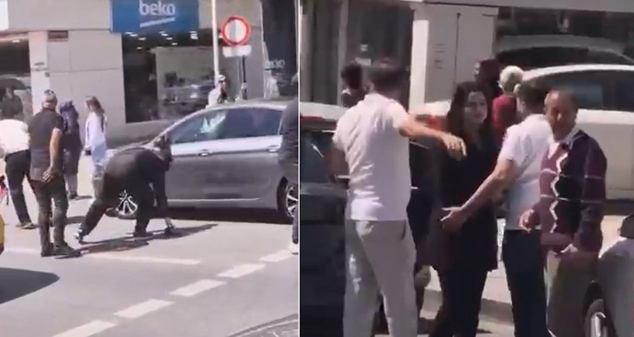 Ataşehir'de yol verme tartışması tekmeli yumruklu kavgaya dönüştü