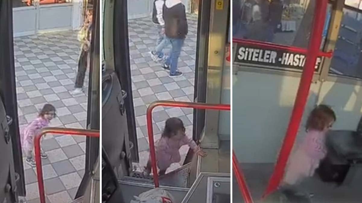 Ailesini bulamayan 2 yaşındaki çocuk emekleyerek halk otobüsüne bindi
