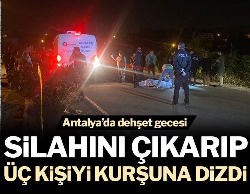 Silahını çıkarıp üç kişiyi kurşuna dizdi