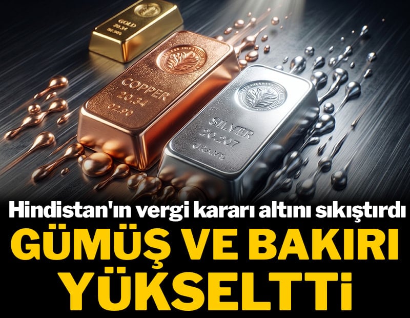 Hindistan'ın vergi kararı altını sıkıştırdı, gümüş ve bakırı yükseltti