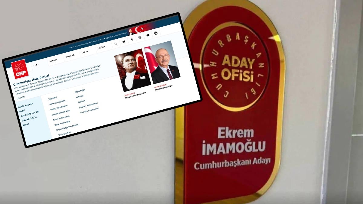 CHP'nin internet sitesinde dikkat çeken güncelleme