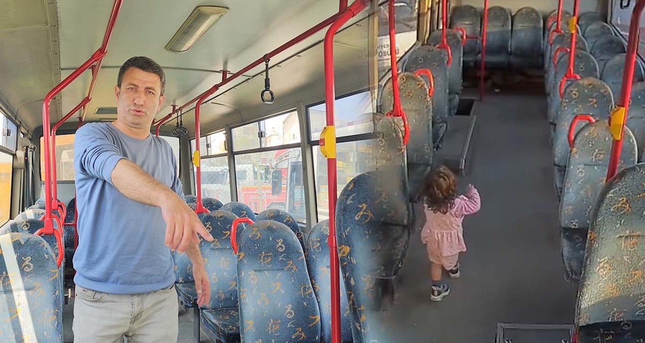 2 yaşındaki çocuk emekleyerek otobüse binmişti! Şoför o anları anlattı