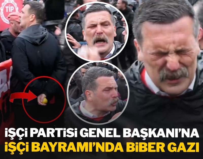 İşçi Partisi Genel Başkanı'na İşçi Bayramı'nda biber gazı