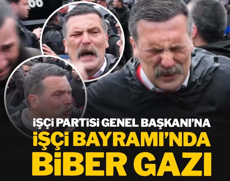 İşçi Partisi Genel Başkanı'na İşçi Bayramı'nda biber gazı