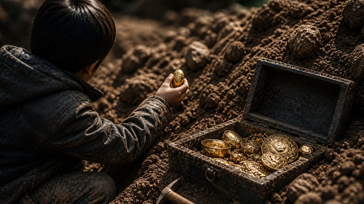 8 yaşındaki çocuk tesadüfen hanedanlığın hazinesini buldu
