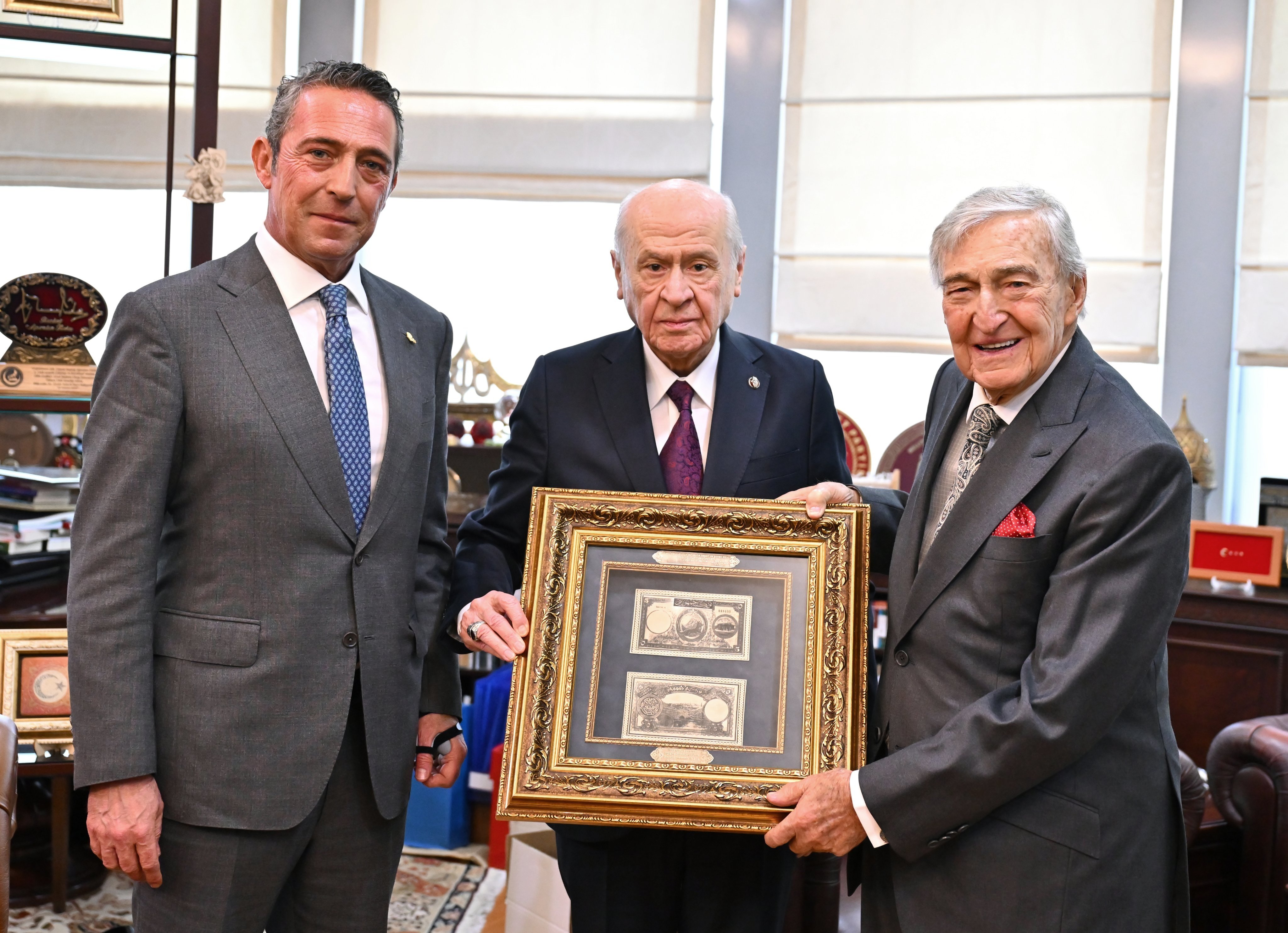 Rahmi Koç ve Ali Koç'tan Devlet Bahçeli'ye ziyaret