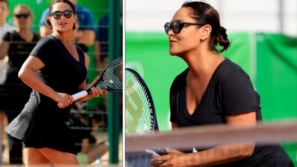 Hülya Avşar'ın tenis pozlarına yorum yağdı