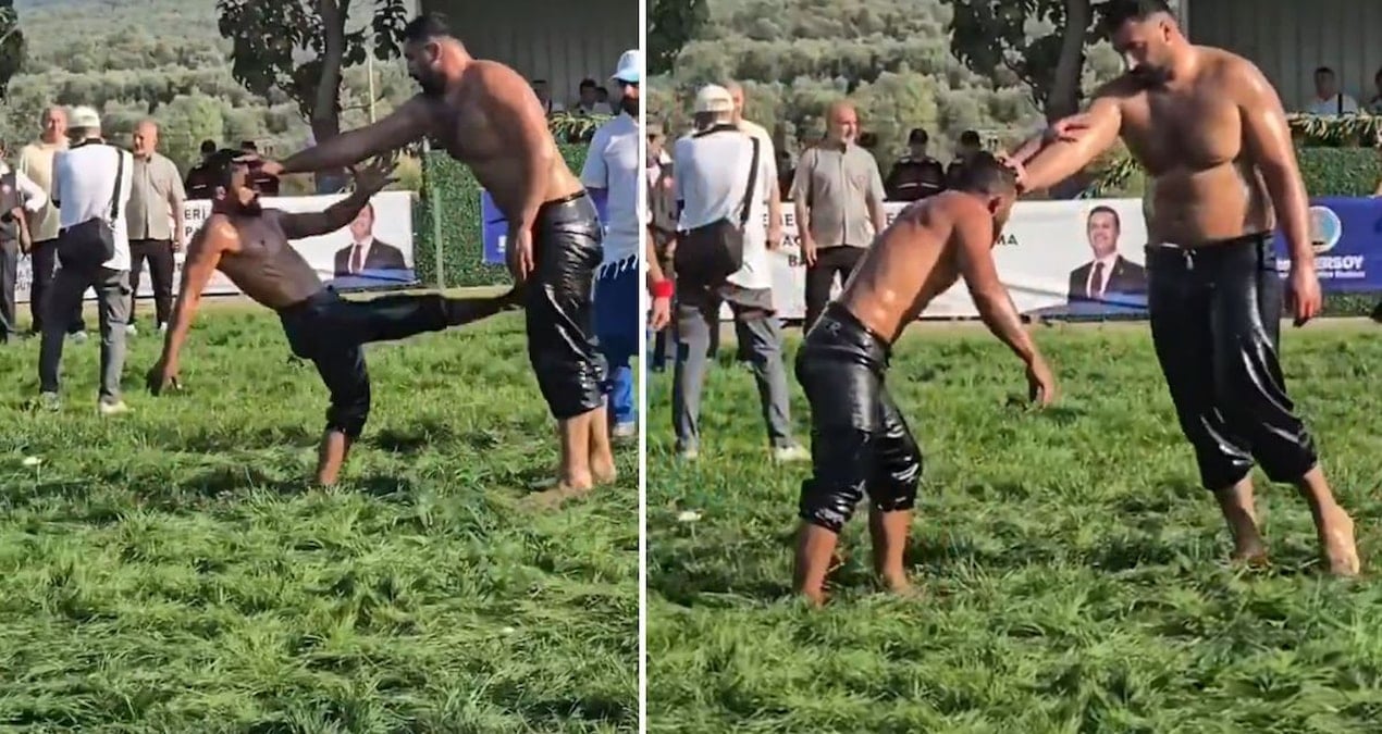 Balıkesir Havran'daki yağlı güreş mücadelesi sosyal medyada yeniden gündem oldu