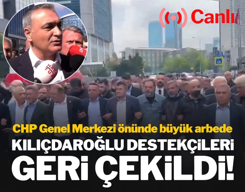 CHP Genel Merkezi önünde Kılıçdaroğlu ve Özel destekçileri arasında arbede! 