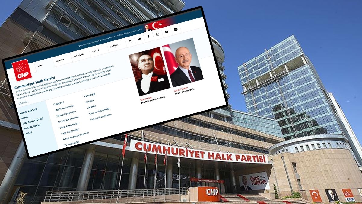 CHP'nin internet sitesinde dikkat çeken güncelleme