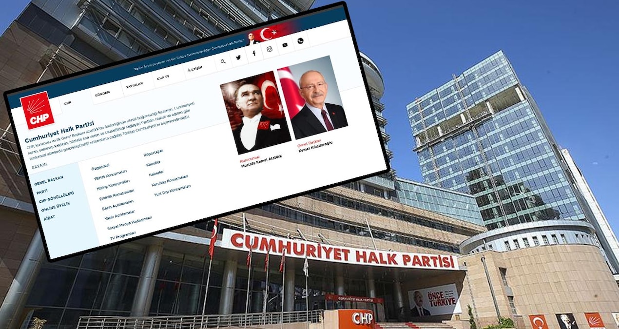 CHP'nin internet sitesinde dikkat çeken güncelleme