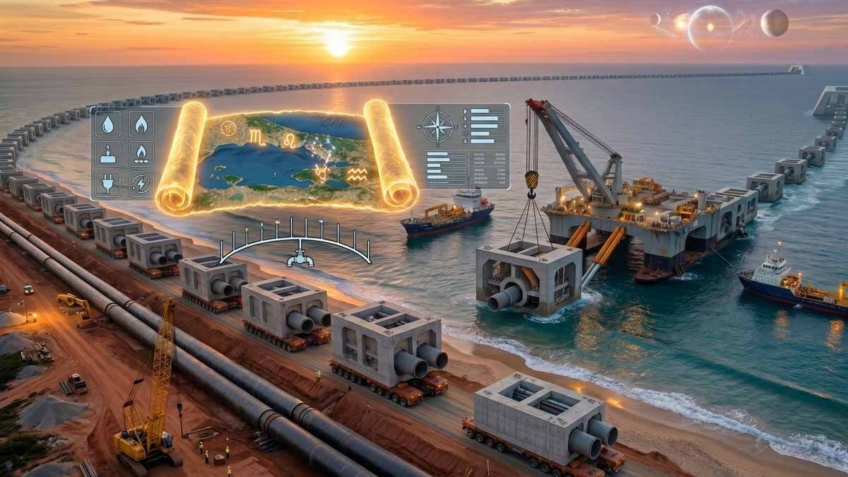 13 ülkeyi su altından birbirine bağlayacaklar: 25 milyar dolarlık dev bloklar tek tek yerleştiriliyor