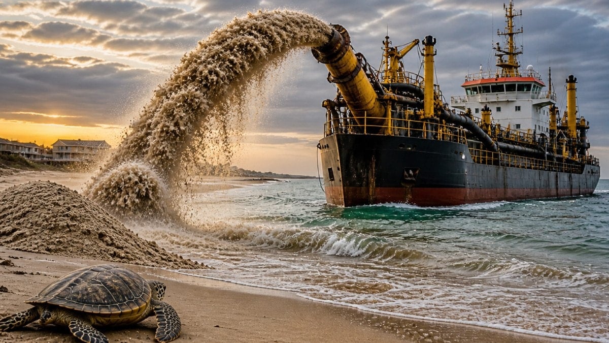 Deniz tabanından milyonlarca metreküp kum çıkarılıyor