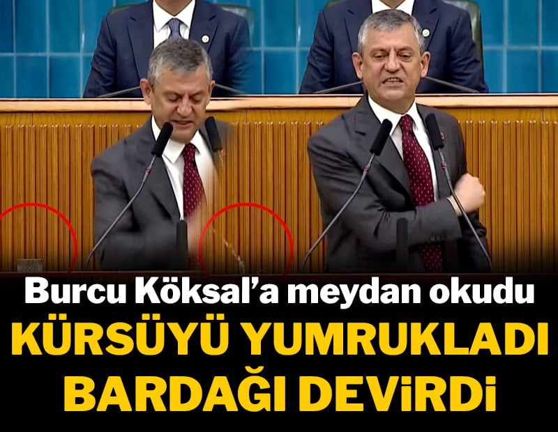 Burcu Köksal'a meydan okudu, masayı yumrukladı bardağı devirdi