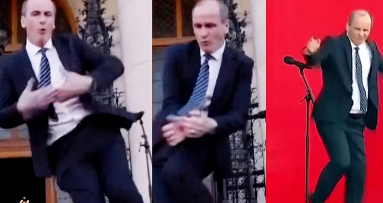 Parlamento binası önünde zafer dansı