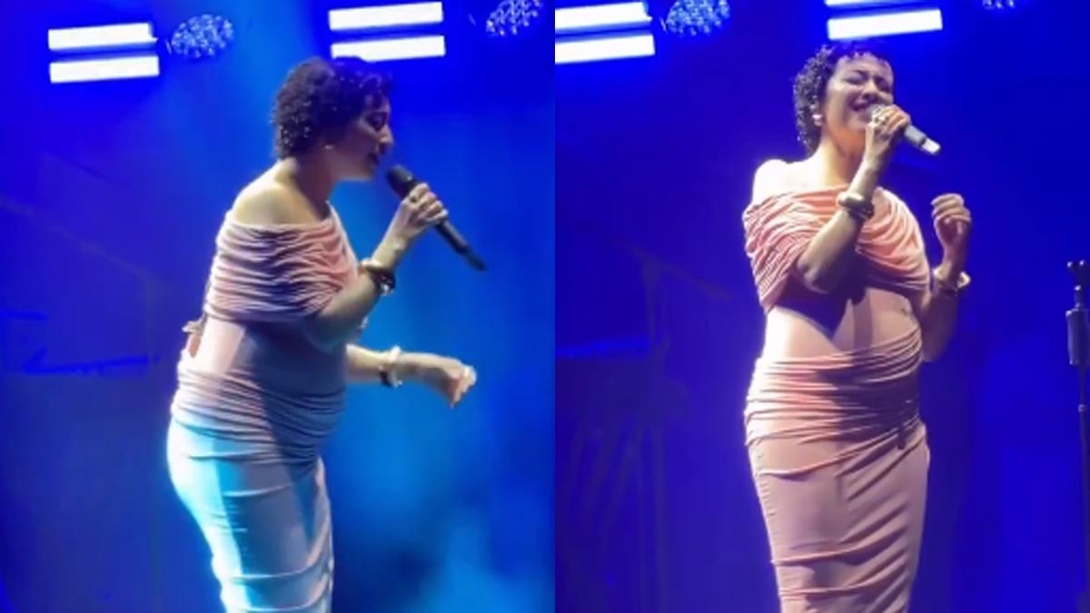 Karnı burnunda sahneye çıktı, performansı tepki çekti