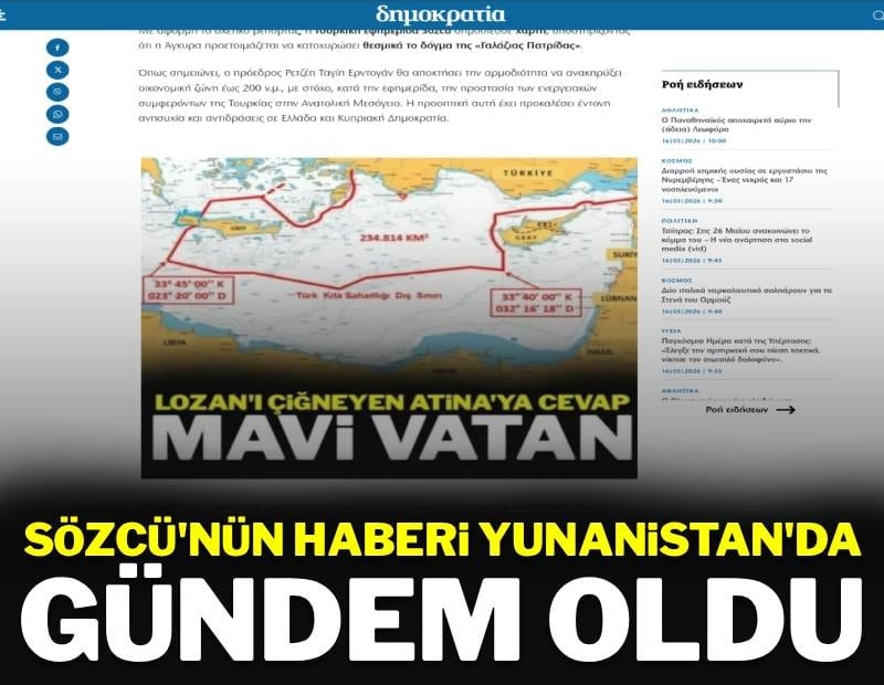 Sözcü'nün haberi Yunanistan'da gündem oldu