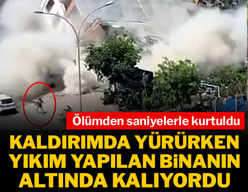 Kaldırımda yürürken yıkım yapılan binanın altında kalıyordu: Ölümden saniyelerle kurtuldu