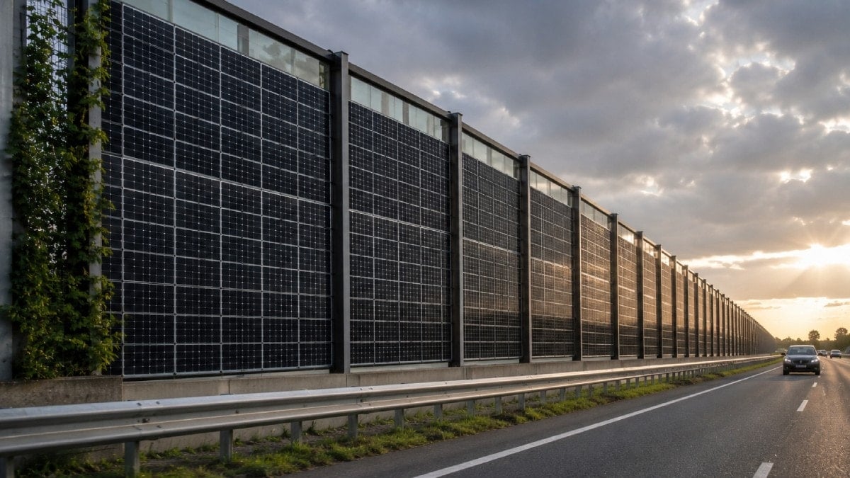 Arazi bulamayınca otoyol duvarlarından elektrik üretmeye başladılar