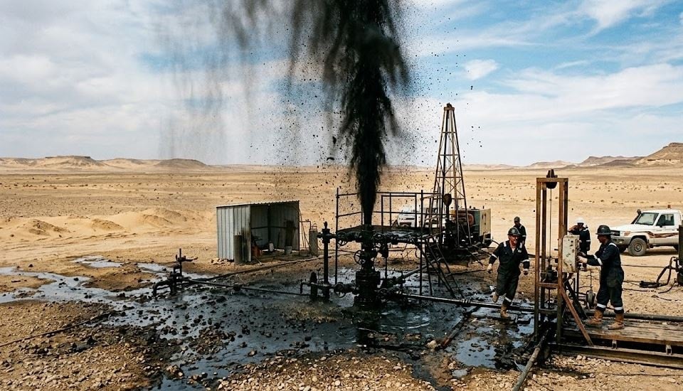 Çorak arazinin ortasından petrol fışkırdı: Son 15 yılın en büyüğü