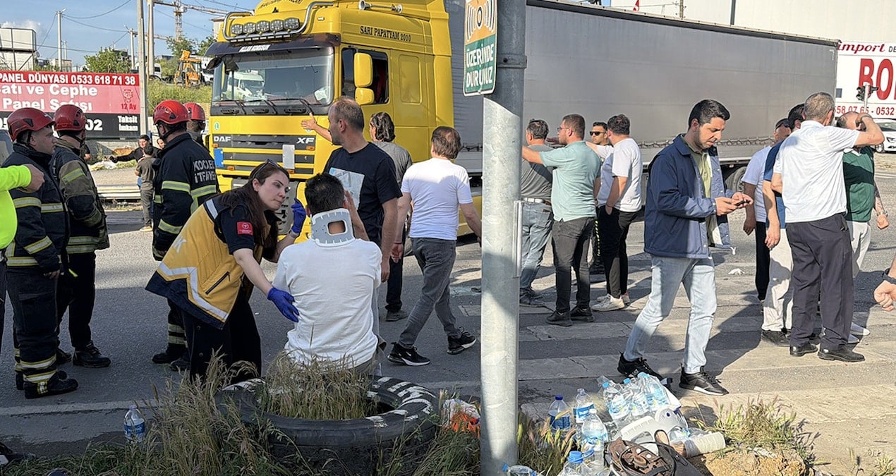 Kocaeli'de İşçi Servisi ile Tır Çarpıştı