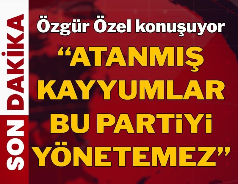 CHP'de 'Mutlak Butlan' krizi: Özgür Özel Genel Merkez önündeki kalabalığa sesleniyor