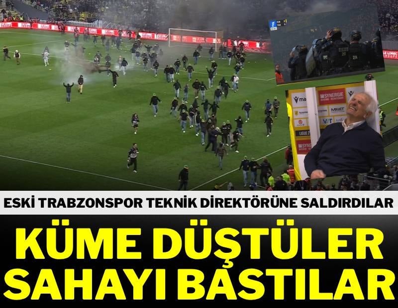 Küme düştüler sahaya daldılar! Eski Trabzonspor teknik direktörüne saldırdılar