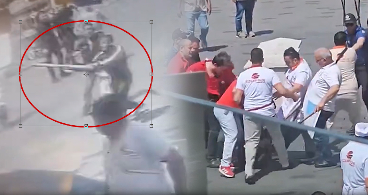 Taksim'de dönercilere kazmayla saldıranlara meydan dayağı